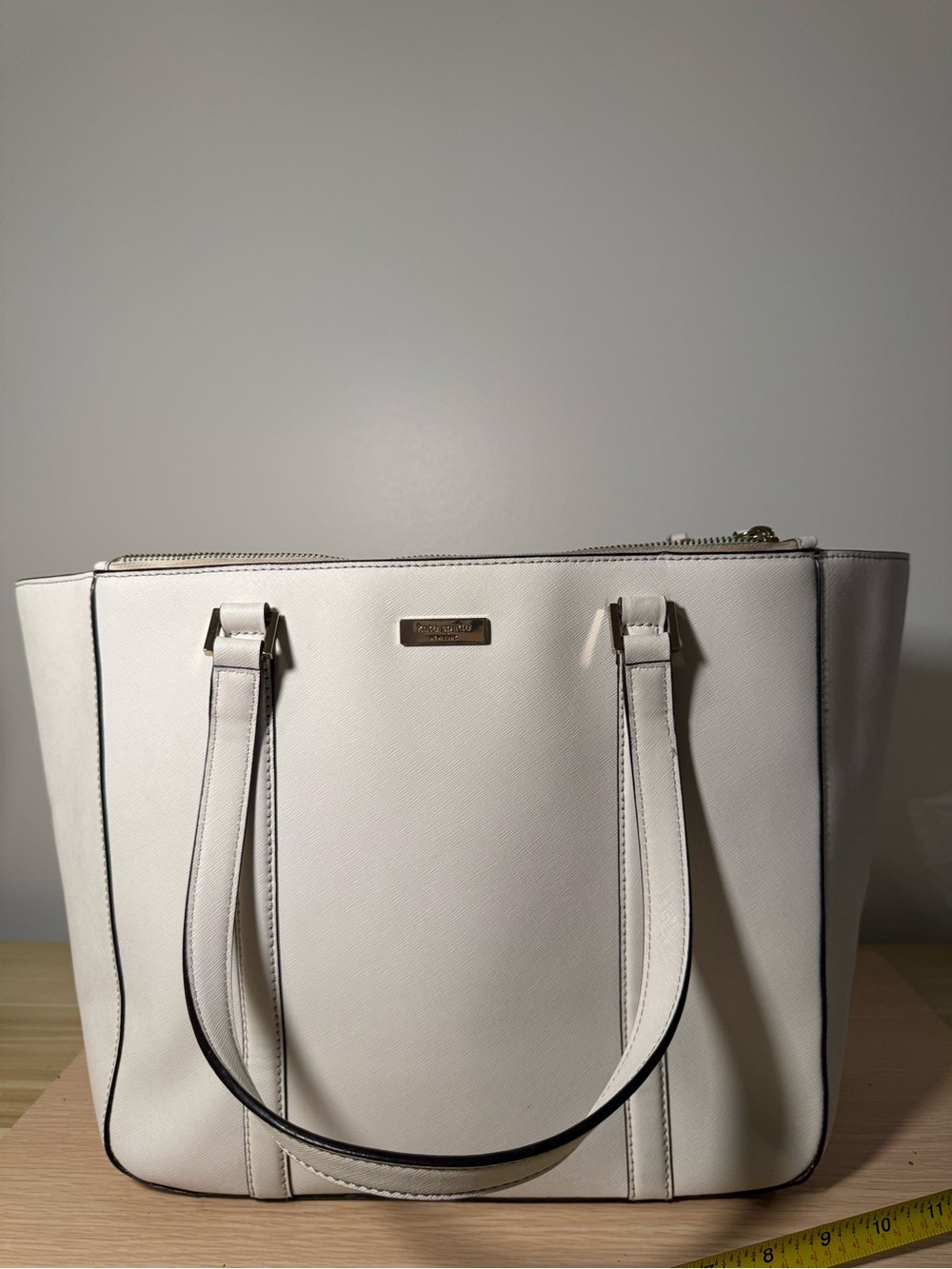 White Saffiano Tote (Large)